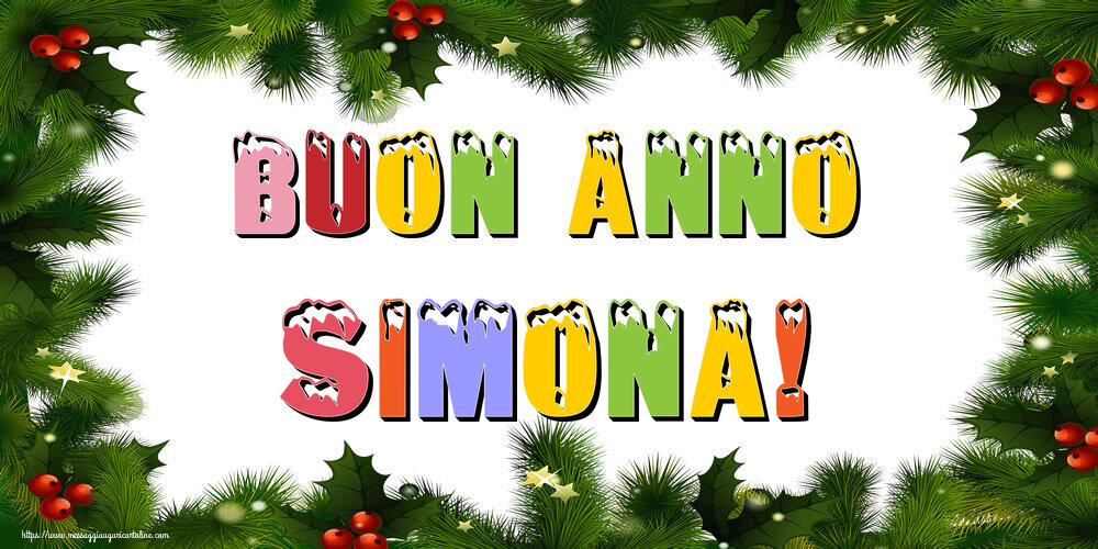 Cartoline di Buon Anno - Buon Anno Simona!
