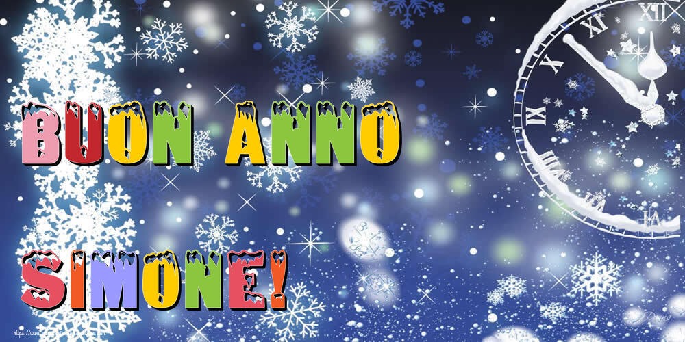 Cartoline di Buon Anno - Buon Anno Simone!