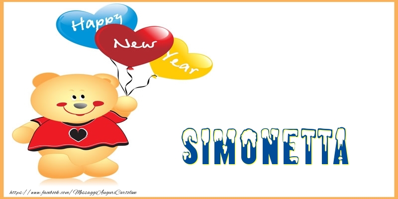 Cartoline di Buon Anno - Animali & Palloncini | Happy New Year Simonetta!