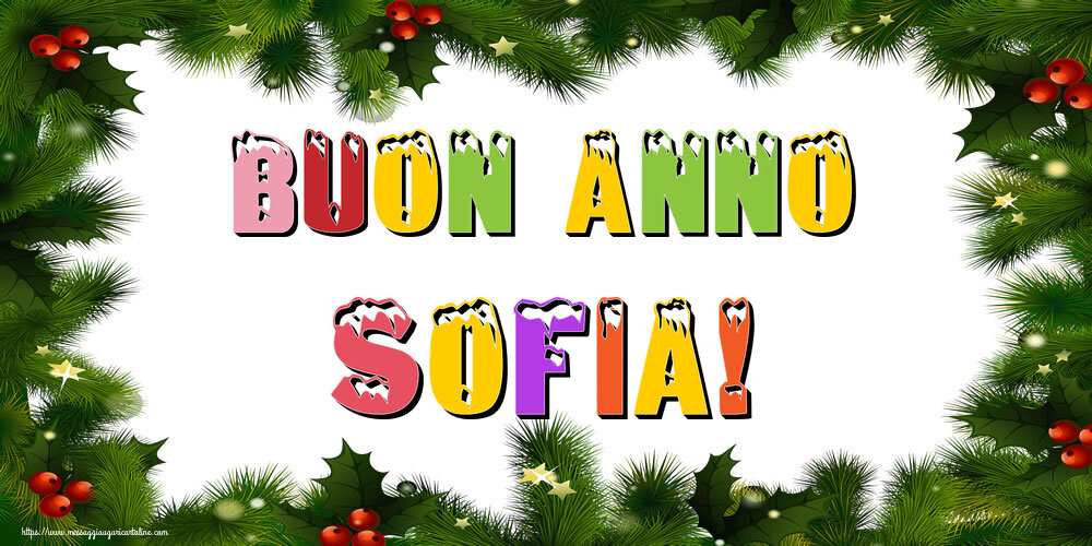 Cartoline di Buon Anno - Albero Di Natale & Palle Di Natale | Buon Anno Sofia!