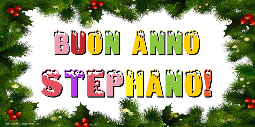 Cartoline di Buon Anno - Albero Di Natale & Palle Di Natale | Buon Anno Stephano!