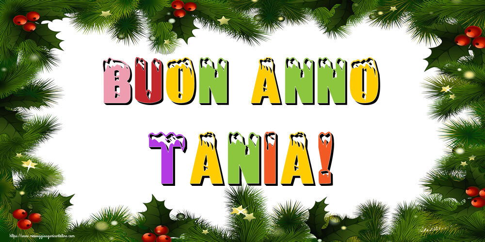 Cartoline di Buon Anno - Albero Di Natale & Palle Di Natale | Buon Anno Tania!