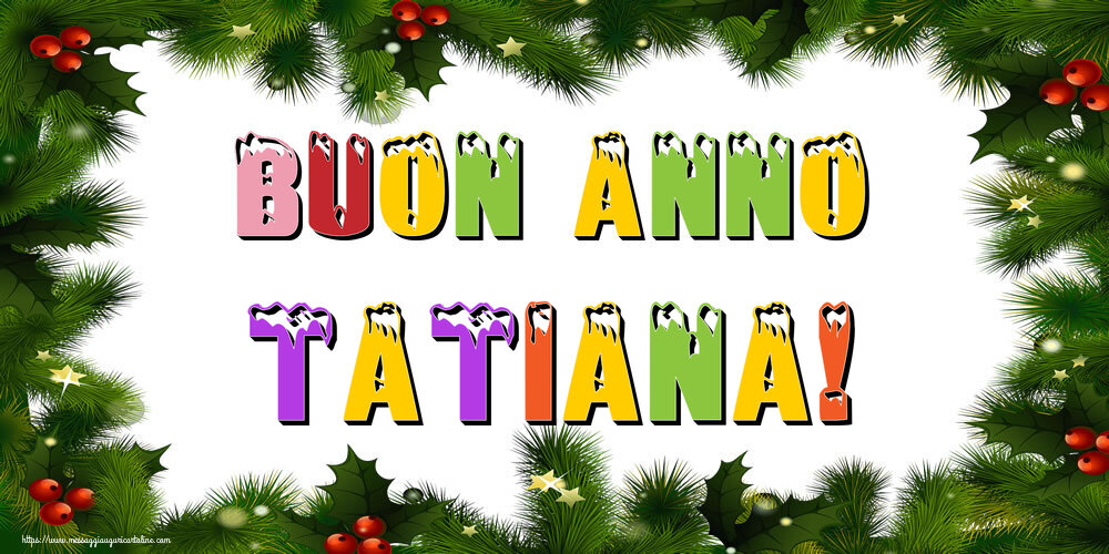 Cartoline di Buon Anno - Albero Di Natale & Palle Di Natale | Buon Anno Tatiana!