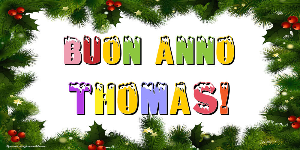 Cartoline di Buon Anno - Albero Di Natale & Palle Di Natale | Buon Anno Thomas!