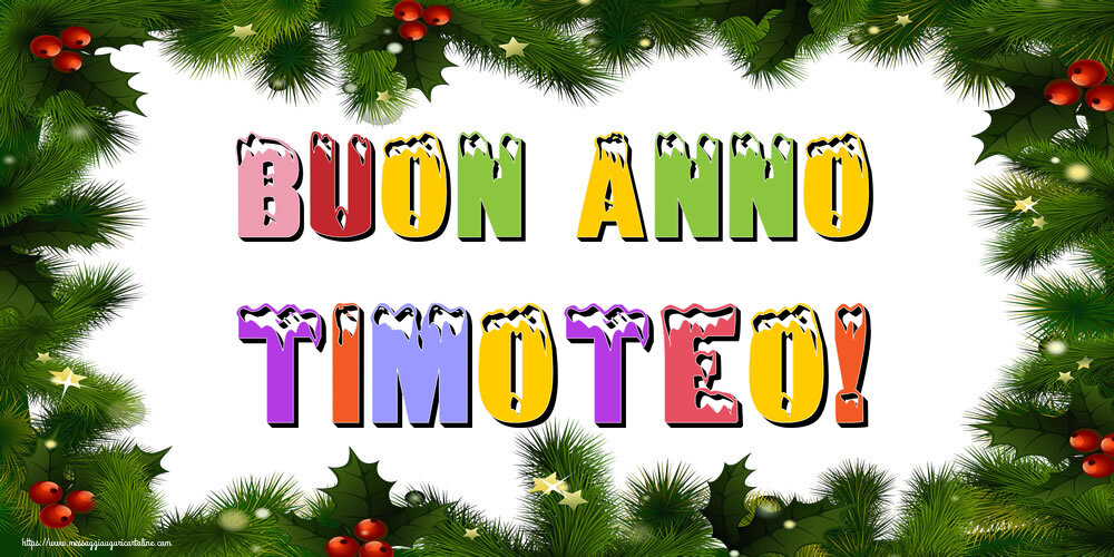 Cartoline di Buon Anno - Albero Di Natale & Palle Di Natale | Buon Anno Timoteo!