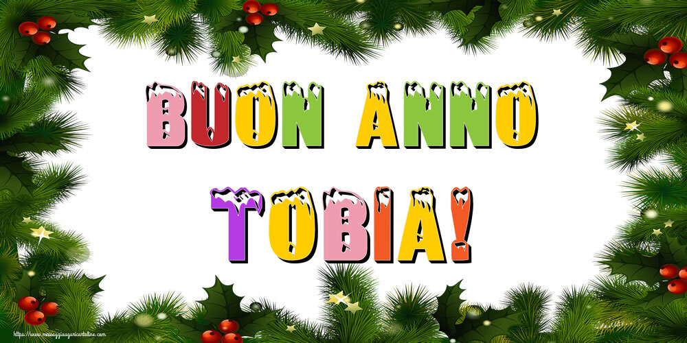Cartoline di Buon Anno - Albero Di Natale & Palle Di Natale | Buon Anno Tobia!