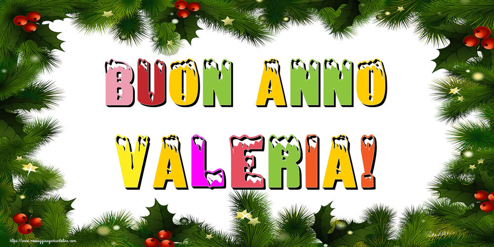 Cartoline di Buon Anno - Albero Di Natale & Palle Di Natale | Buon Anno Valeria!