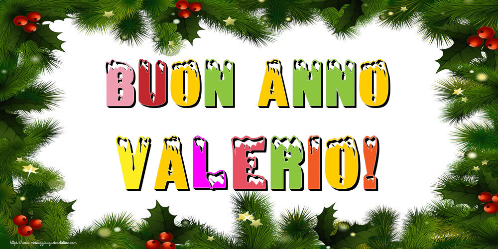 Cartoline di Buon Anno - Albero Di Natale & Palle Di Natale | Buon Anno Valerio!