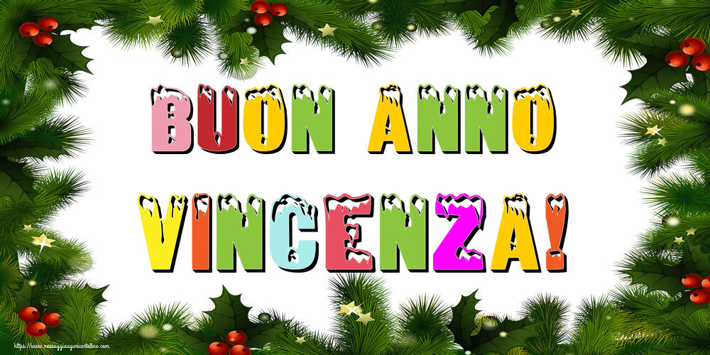 Cartoline di Buon Anno - Albero Di Natale & Palle Di Natale | Buon Anno Vincenza!