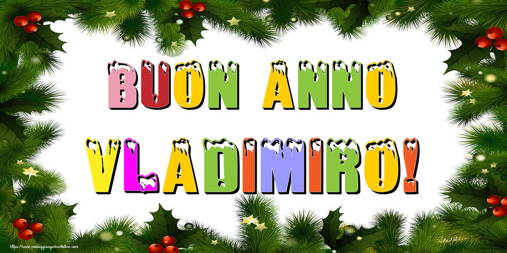 Cartoline di Buon Anno - Buon Anno Vladimiro!