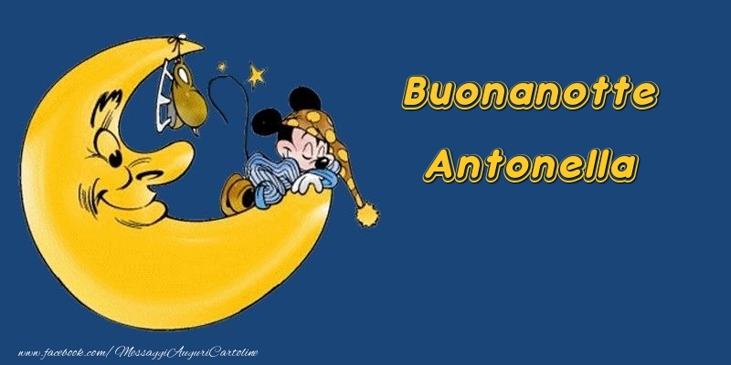 Cartoline di buonanotte - Animali & Luna | Buonanotte Antonella