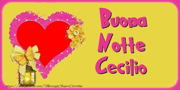 Cartoline di buonanotte - Cuore & Fiori & 1 Foto & Cornice Foto | Buona Notte Cecilio