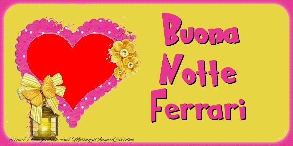 Cartoline di buonanotte - Cuore & Fiori & 1 Foto & Cornice Foto | Buona Notte Ferrari