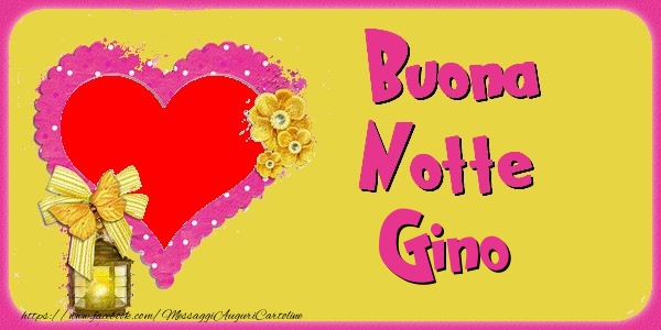 Cartoline di buonanotte - Cuore & Fiori & 1 Foto & Cornice Foto | Buona Notte Gino