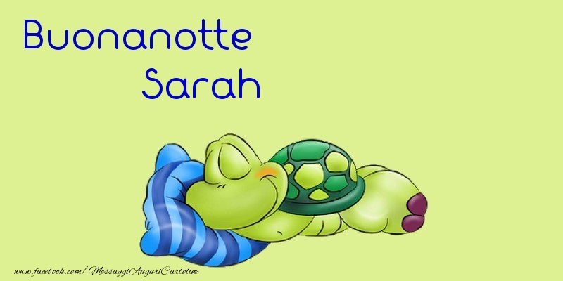 Cartoline di buonanotte - Buonanotte Sarah