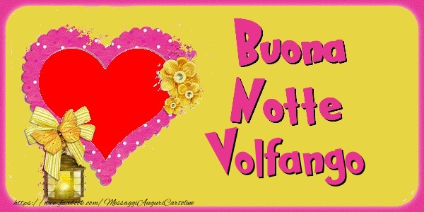 Cartoline di buonanotte - Cuore & Fiori & 1 Foto & Cornice Foto | Buona Notte Volfango