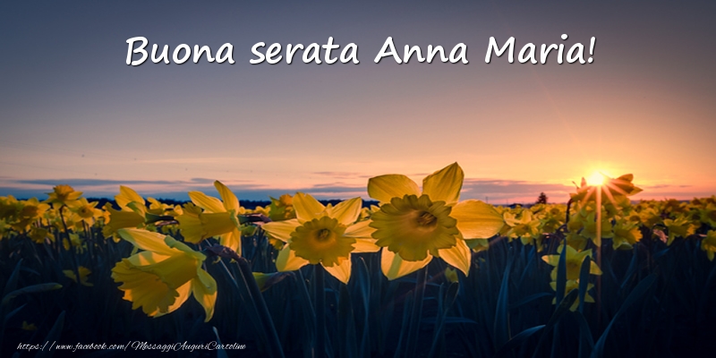 Cartoline di buonasera -  Fiori: Buona serata Anna Maria!