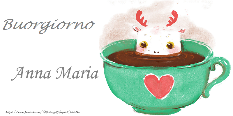 Cartoline di buongiorno - Animali & Caffè & Cuore | Buongiorno Anna Maria