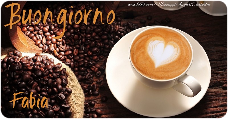 Cartoline di buongiorno - Caffè & 1 Foto & Cornice Foto | Buongiorno Fabia