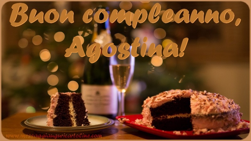 Cartoline di compleanno - Champagne & Torta | Buon compleanno, Agostina