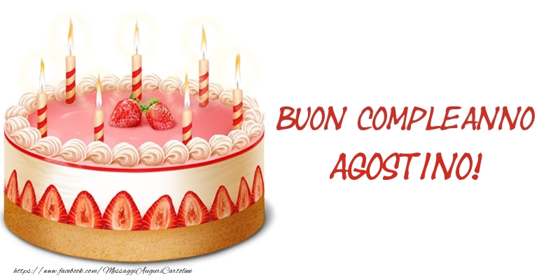  Cartoline di compleanno -  Torta Buon Compleanno Agostino!