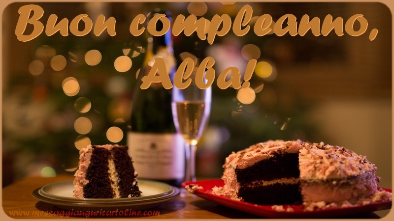 Cartoline di compleanno - Champagne & Torta | Buon compleanno, Alba