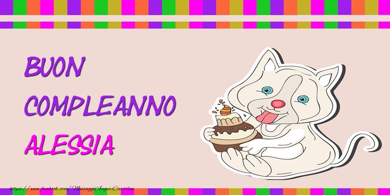 Cartoline di compleanno - Torta | Buon Compleanno Alessia