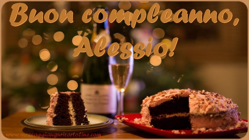 Cartoline di compleanno - Champagne & Torta | Buon compleanno, Alessio