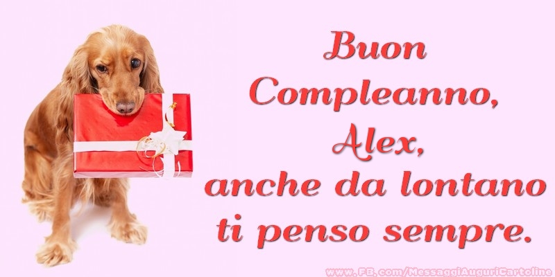  Cartoline di compleanno - Regalo | Buon Compleanno, Alex anche da lontano ti penso sempre.
