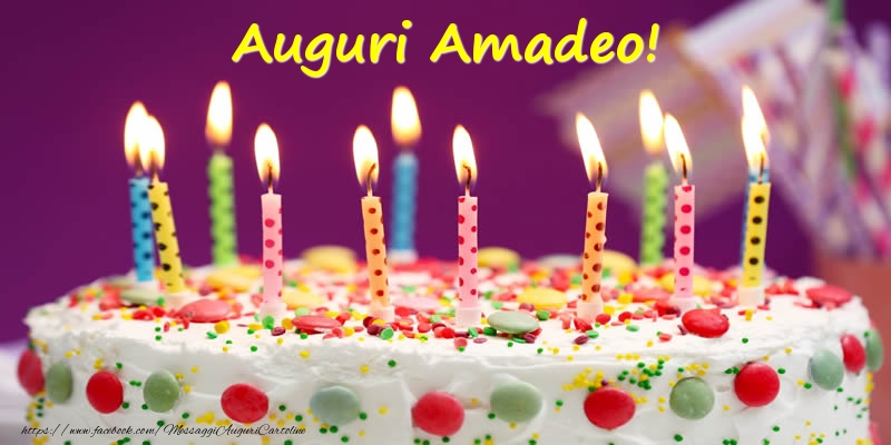 Cartoline di compleanno - Torta | Auguri Amadeo!