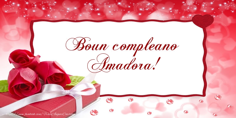 Cartoline di compleanno - Regalo & Rose | Boun compleano Amadora!