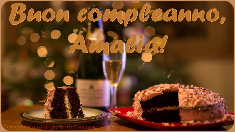 Cartoline di compleanno - Champagne & Torta | Buon compleanno, Amalia