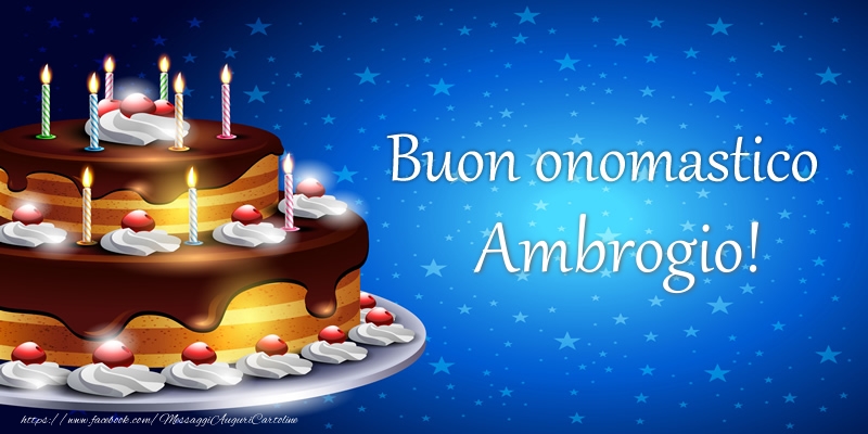  Cartoline di compleanno - Buon onomastico Ambrogio!