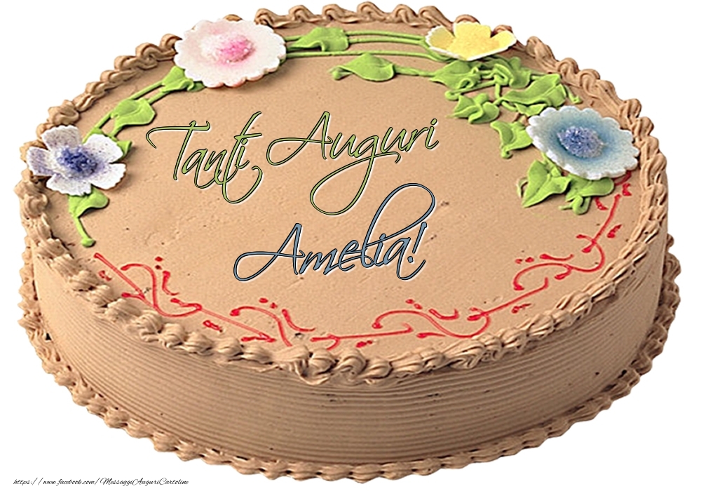 Cartoline di compleanno -  Amelia - Tanti Auguri! - Torta