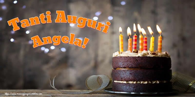 Cartoline di compleanno - Torta | Tanti Auguri Angela!