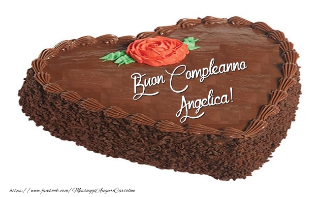  Cartoline di compleanno -  Torta Buon Compleanno Angelica!