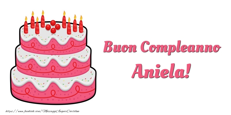 Cartoline di compleanno -  Torta Buon Compleanno Aniela