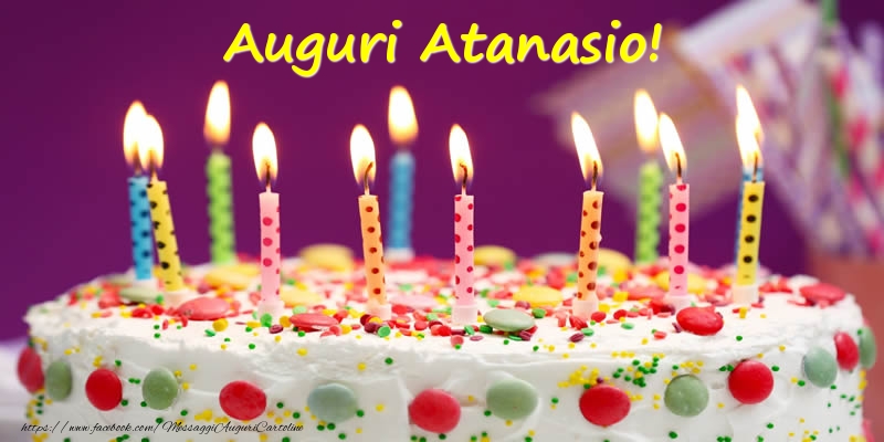 Cartoline di compleanno - Torta | Auguri Atanasio!
