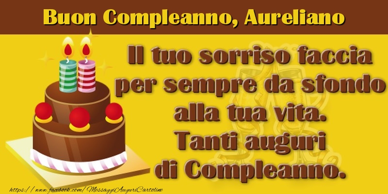 Cartoline di compleanno - Torta | Buon Compleanno Aureliano