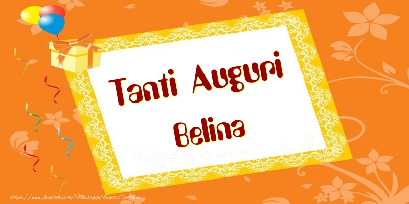 Cartoline di compleanno - Palloncini & Regalo | Tanti Auguri Belina
