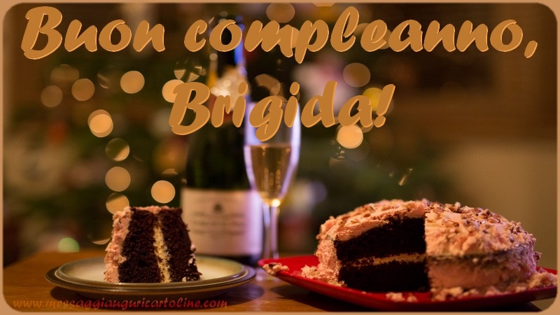 Cartoline di compleanno - Champagne & Torta | Buon compleanno, Brigida