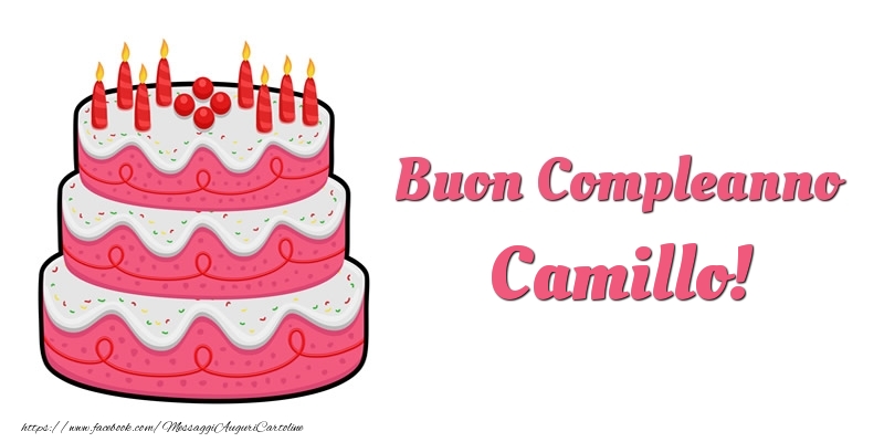 Cartoline di compleanno -  Torta Buon Compleanno Camillo