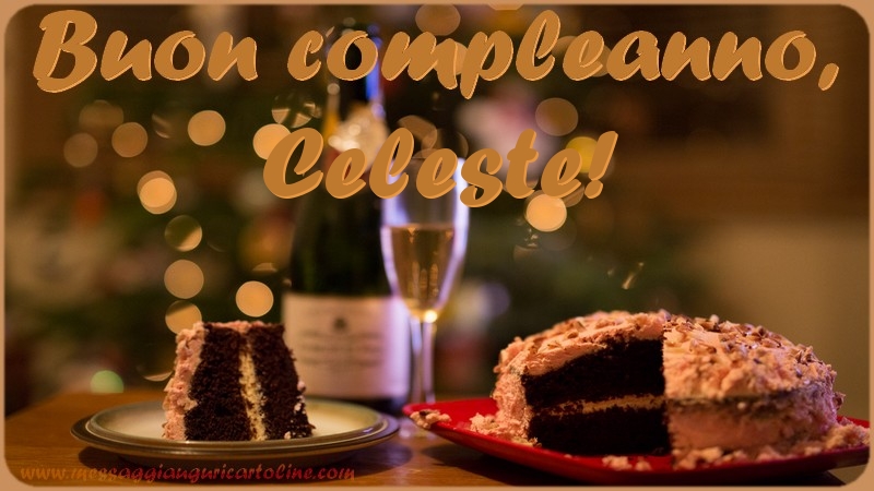 Cartoline di compleanno - Champagne & Torta | Buon compleanno, Celeste
