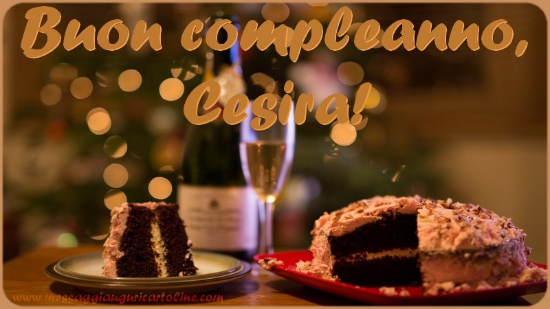 Cartoline di compleanno - Champagne & Torta | Buon compleanno, Cesira