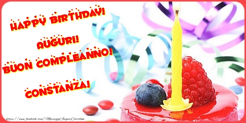Cartoline di compleanno - Torta | Happy birthday! Auguri! Buon Compleanno! Constanza