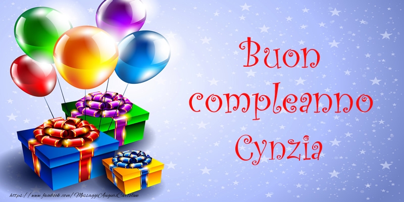 Cartoline di compleanno - Palloncini & Regalo | Buon compleanno Cynzia