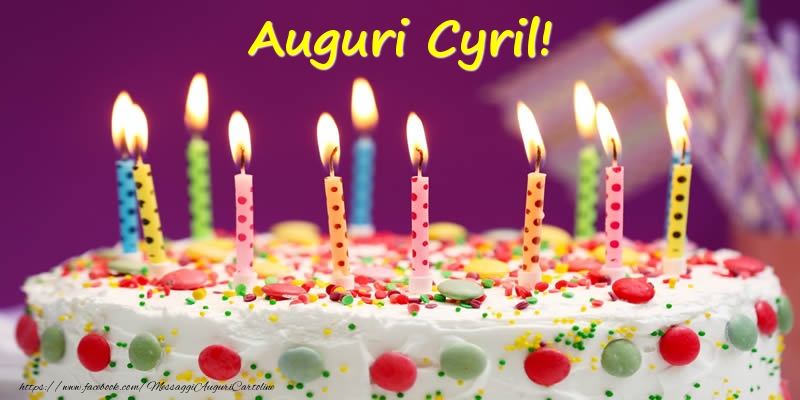 Cartoline di compleanno - Torta | Auguri Cyril!