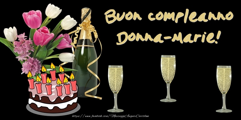 Cartoline di compleanno -  Torta e Fiori: Buon Compleanno Donna-Marie!