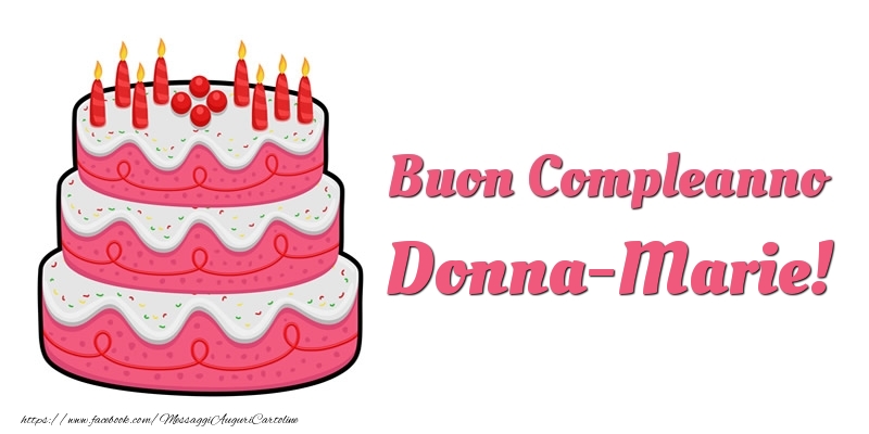Cartoline di compleanno -  Torta Buon Compleanno Donna-Marie
