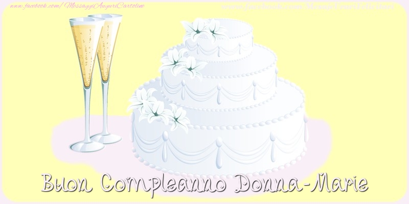 Cartoline di compleanno - Champagne & Torta | Buon compleanno Donna-Marie